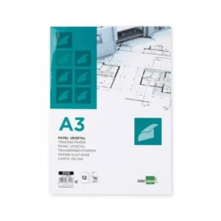 Papel vegetal Liderpapel A3 297x420mm 70g/m2 12 hojas