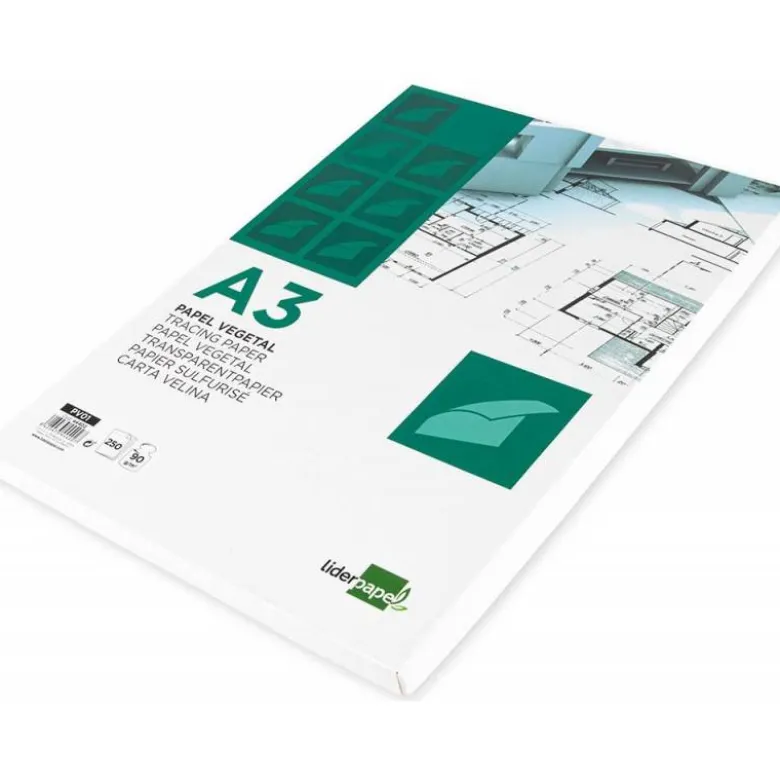 Papel vegetal Liderpapel Din a4 gramaje 90g/m2