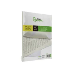 Papel verjurado liderpapel A4 120g/m2 crema paquete de 100 hojas.