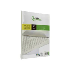 Papel verjurado liderpapel A4 90g/m2 crema paquete de 100 hojas.