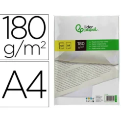 PAPEL VERJURADO LIDERPAPEL DIN A4 180G/M2 CREMA PAQUETE DE 100 HOJAS