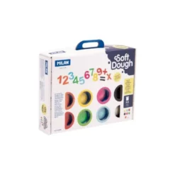 PASTA MILAN PARA MODELAR SOFT DOUGH MUCHAS LETRAS CON HERRAMIENTAS MALETIN CON 8 BOTES COLORES SURTIDOS 59 G