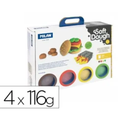 PASTA MILAN PARA MODELAR SOFT DOUGH CASA DE LAS HAMBURGUESAS CON HERRAMIENTAS MALETIN CON 4 BOTES COLORES