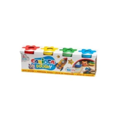 PASTA PARA MODELAR CARIOCA DOUGHY 110 GR CAJA DE 4 UNIDADES COLORES SURTIDOS