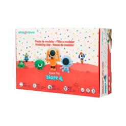 PASTA PARA MODELAR IMAGINOVO DE SECADO AL AIRE SET DE 12 COLORES SHAPE IT SPACE TRIP HERRAMIENTAS E INSTRUCCIONES