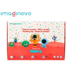 PASTA PARA MODELAR IMAGINOVO DE SECADO AL AIRE SET DE 12 COLORES SHAPE IT SPACE TRIP HERRAMIENTAS E INSTRUCCIONES