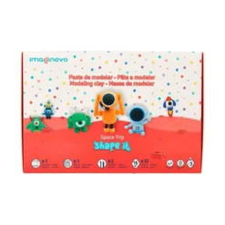 PASTA PARA MODELAR IMAGINOVO DE SECADO AL AIRE SET DE 12 COLORES SHAPE IT SPACE TRIP HERRAMIENTAS E INSTRUCCIONES