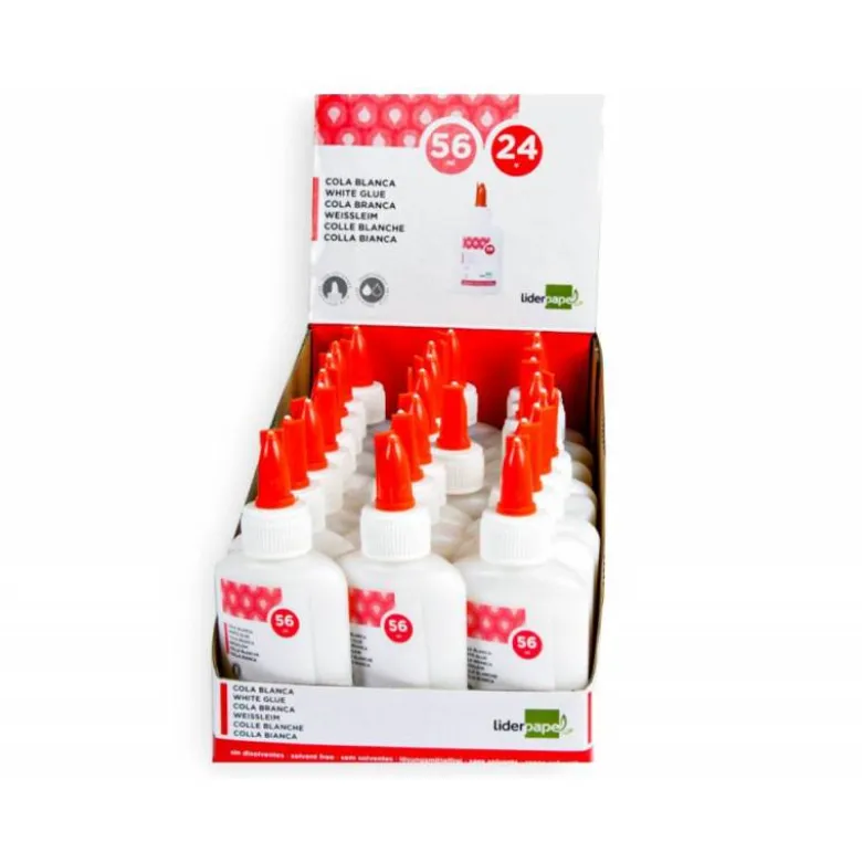 Pegamento cola blanca lavable liderpapel bote 56 ml