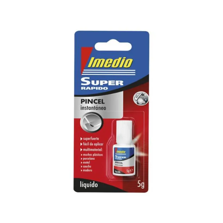 PEGAMENTO IMEDIO SUPER RAPIDO ADHESIVO INSTANTANEO PINCEL BOTE DE 5 GR