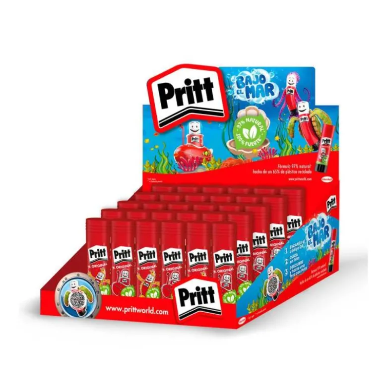 PEGAMENTO PRITT EN BARRA 43 G VAC 2026 EXPOSITOR DE 30 UNIDADES