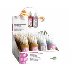 Pegamento purpurina Liderpapel fantasia colores metalicos oro y plata envase de 20gr