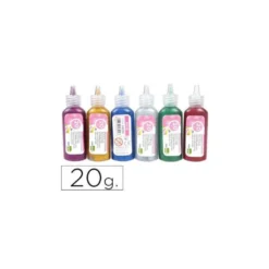 Pegamento purpurina Liderpapel fantasia colores metalicos surtidos envase 20gr