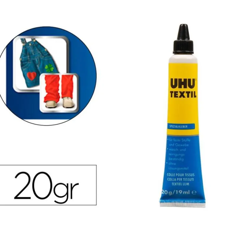 PEGAMENTO UHU ESPECIAL TEXTIL TUBO 20 GR EN BLISTER