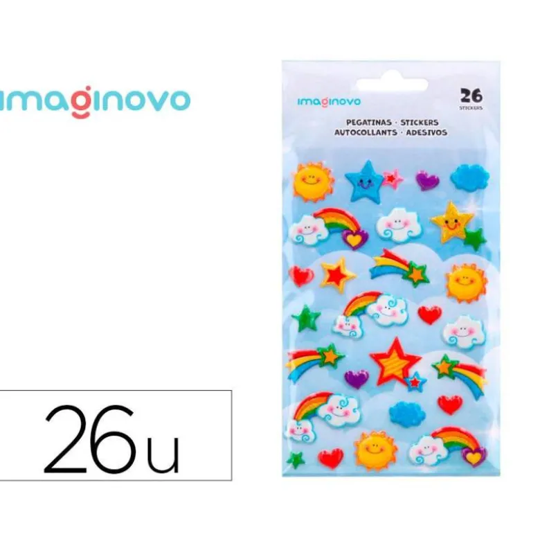 PEGATINAS IMAGINOVO ARCOIRIS MAGIC DREAMS CON RELIEVE 190X105 MM EN BLISTER