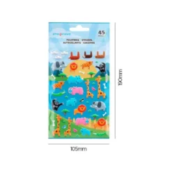 PEGATINAS IMAGINOVO CUTE ANIMALES SAFARI CON RELIEVE 190X105 MM EN BLISTER