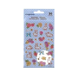 PEGATINAS IMAGINOVO FLORES Y CONEJOS DE PAPEL 190X104 MM EN BLISTER