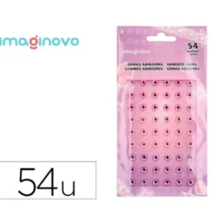 PEGATINAS IMAGINOVO GEMAS ROSAS Y MORADAS BRILLANTES CON RELIEVE PARA TODAS SUPERFICIES 190X105 MM EN