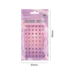 PEGATINAS IMAGINOVO GEMAS ROSAS Y MORADAS BRILLANTES CON RELIEVE PARA TODAS SUPERFICIES 190X105 MM EN