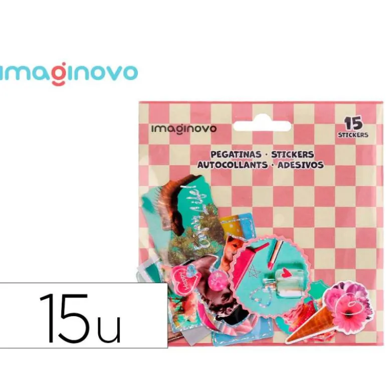 PEGATINAS IMAGINOVO GOOD VIBES DISEÑOS SURTIDOS PARA ORDENADOR 145X140 MM EN BLISTER