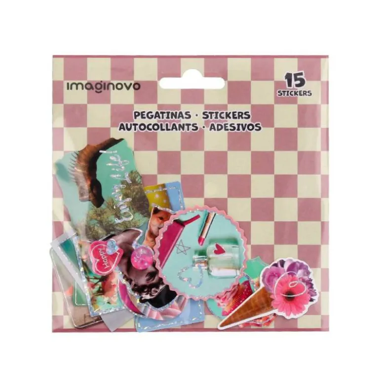 PEGATINAS IMAGINOVO GOOD VIBES DISEÑOS SURTIDOS PARA ORDENADOR 145X140 MM EN BLISTER