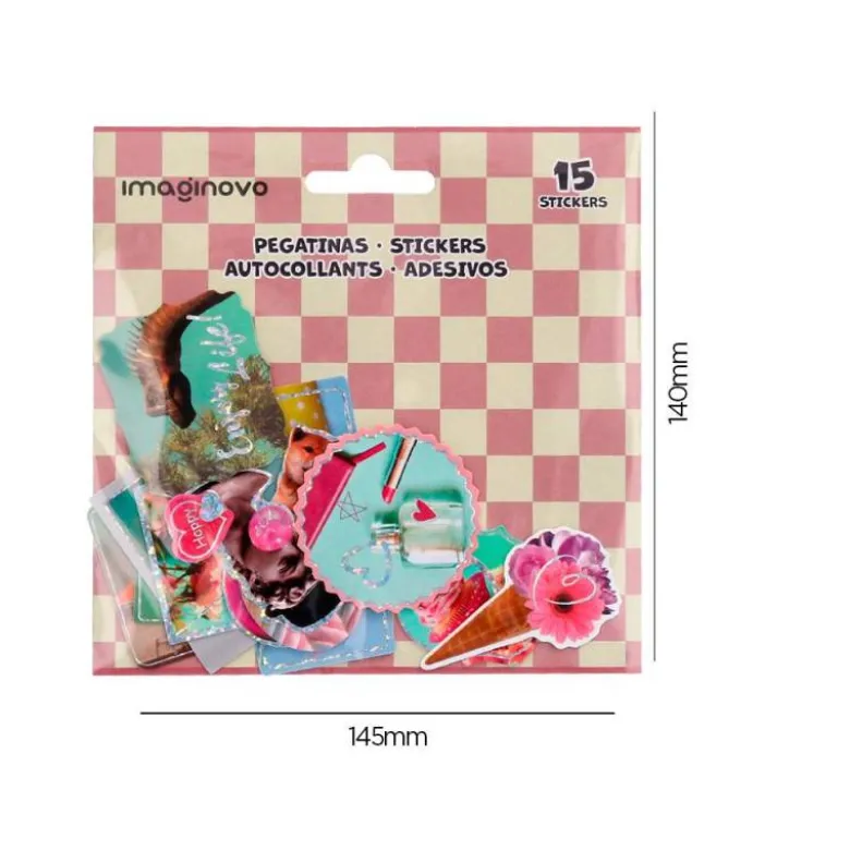 PEGATINAS IMAGINOVO GOOD VIBES DISEÑOS SURTIDOS PARA ORDENADOR 145X140 MM EN BLISTER