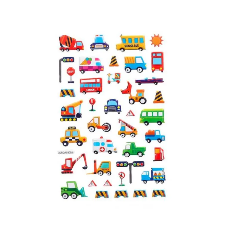 PEGATINAS IMAGINOVO KIDS COCHES CON RELIEVE 190X105 MM EN BLISTER