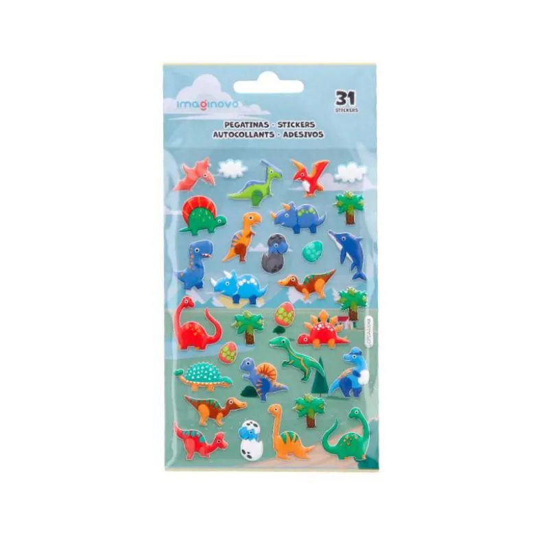 PEGATINAS IMAGINOVO KIDS DINOSAURIOS GOMA EVA 190X105 MM EN BLISTER
