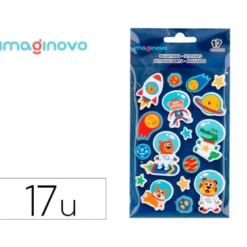 PEGATINAS IMAGINOVO LUMINOSAS ASTRONAUTAS LUMINOSAS 250X145 MM EN BLISTER