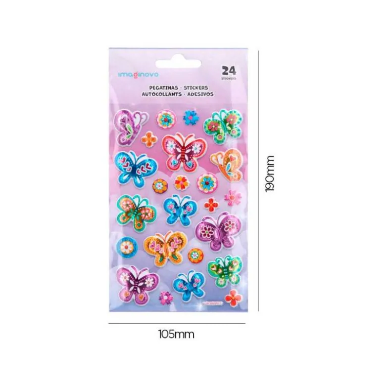 PEGATINAS IMAGINOVO MARIPOSAS MAGIC DREAMS CON RELIEVE 190X105 MM EN BLISTER