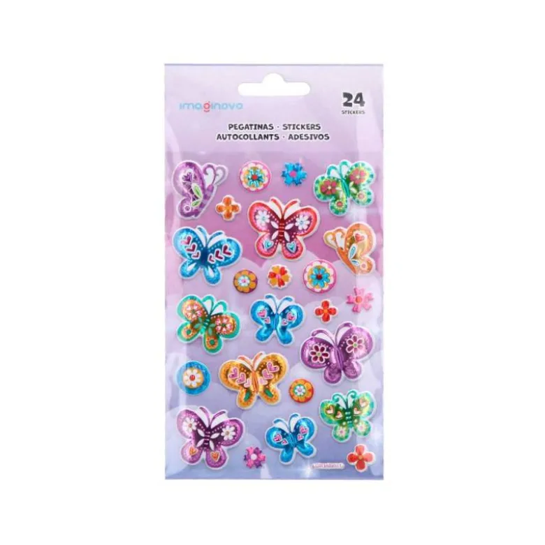 PEGATINAS IMAGINOVO MARIPOSAS MAGIC DREAMS CON RELIEVE 190X105 MM EN BLISTER