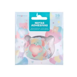 PEGATINAS IMAGINOVO NOTAS ADHESIVAS PAPEL FORMA OSO Y CORAZON 110X105 MM EN BLISTER