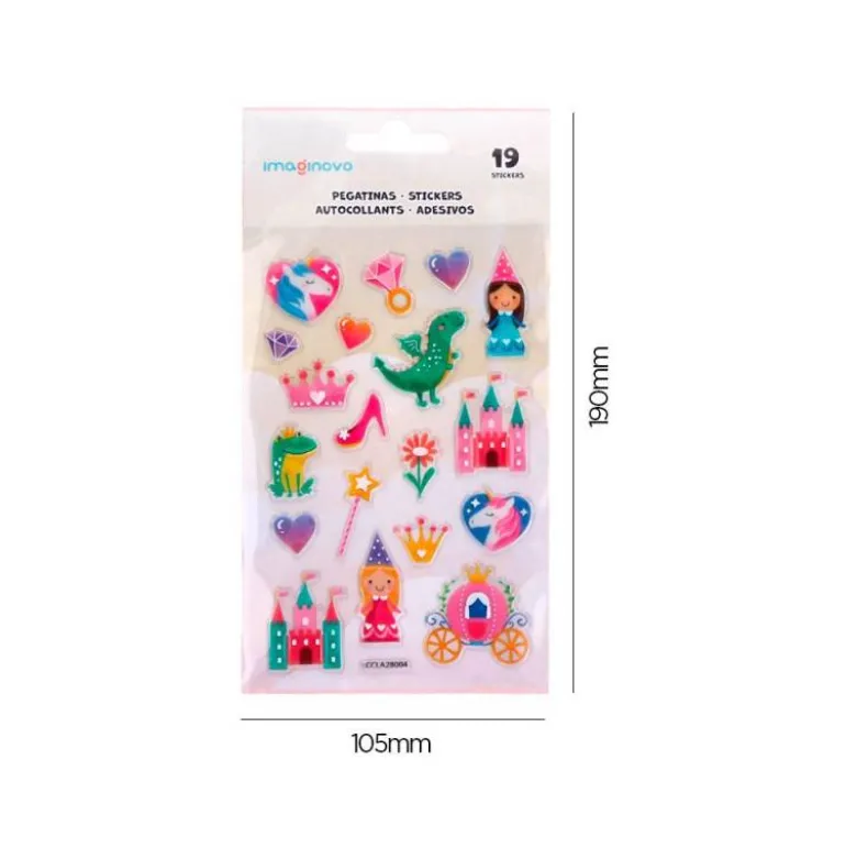 PEGATINAS IMAGINOVO PRINCESAS MAGIC DREAMS PVC 190X105 MM EN BLISTER