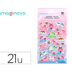 PEGATINAS IMAGINOVO UNICORNIOS MAGIC DREAMS CON RELIEVE 190X105 MM EN BLISTER