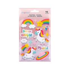 PEGATINAS IMAGINOVO UNICORNIOS MAGIC DREAMS CON RELIEVE 210X130 MM EN BLISTER