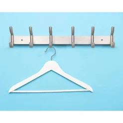 PERCHERO LIDERPAPEL PARED METALICO 6 COLGADORES COLOR PLATA MATE 430X88X55 MM