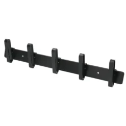 PERCHERO LIDERPAPEL PARED METALICO 5 COLGADORES COLOR NEGRO 430X88X55 MM
