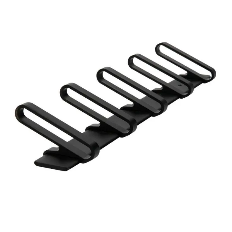 PERCHERO LIDERPAPEL PARED METALICO 5 COLGADORES COLOR NEGRO 430X88X55 MM