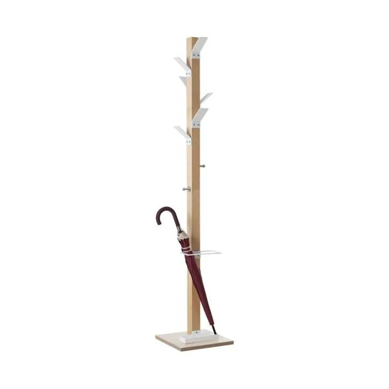 Perchero madera Paperflow con paraguero Blanco