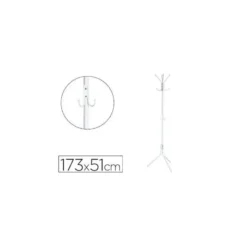 Perchero metalico de pie Q-Connect color Blanco 8 colgadores