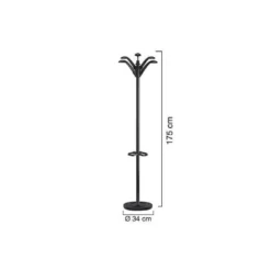 Perchero metalico de Unilux Flora con paragüero negro