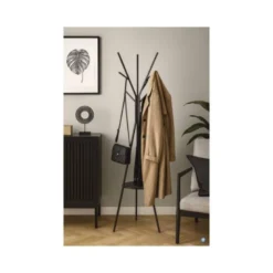 PERCHERO METALICO MAUL AVALON PIE 9 COLGADORES COLOR NEGRO 1800X310 MM
