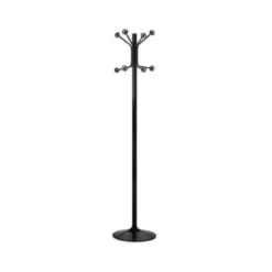 Perchero metalico pie 8 colgadores color negro 177x38 cm