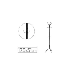 PERCHERO METALICO Q-CONNECT NEGRO 8 COLGADORES 173X51 CM