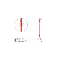 PERCHERO METALICO Q-CONNECT ROJO 8 COLGADORES 173X51 CM