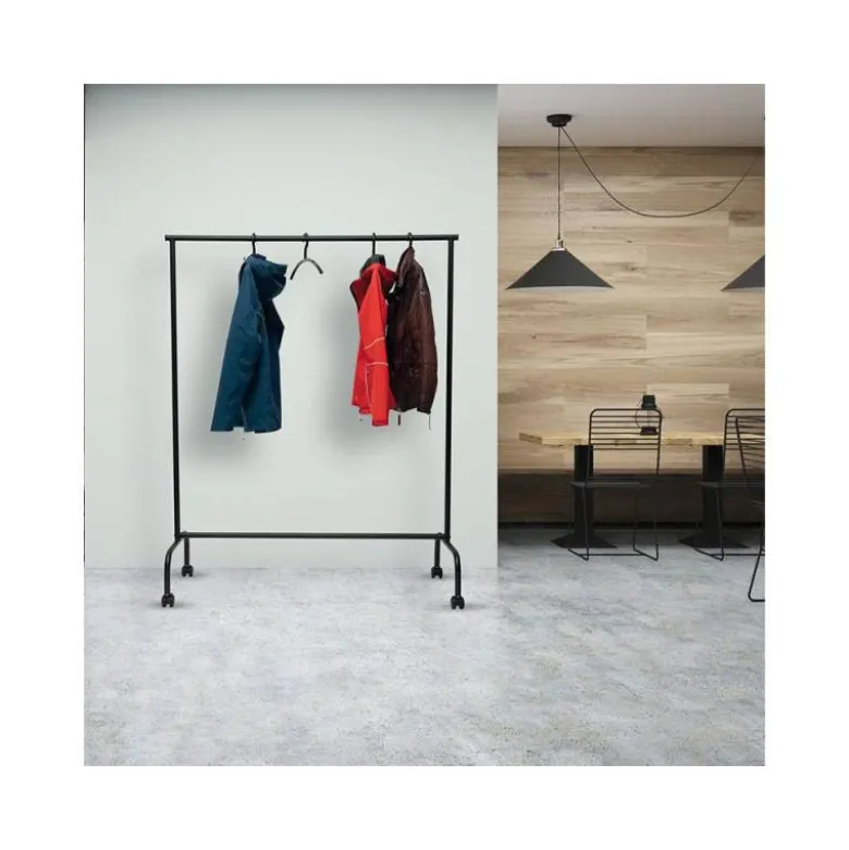 PERCHERO ROCADA MAULLIMBO CABALLETE EXTENSIBLE CON RUEDAS COLOR NEGRO 1270X505X1570 MM