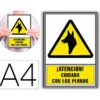 PICTOGRAMA ARCHIVO 2000 ATENCION CUIDADO CON LOS PERROS PVC COLOR AMARILLO LUMINISCENTE 210X297 MM