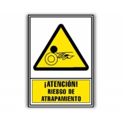 PICTOGRAMA ARCHIVO 2000 ATENCION RIESGO DE ATRAPAMIENTO PVC COLOR AMARILLO LUMINISCENTE 210X297 MM