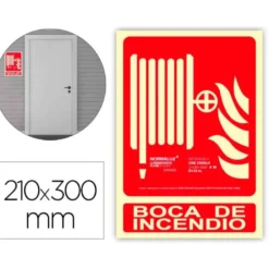 PICTOGRAMA ARCHIVO 2000 BOCA DE INCENDIO PVC COLOR ROJO LUMINISCENTE 210X300 MM