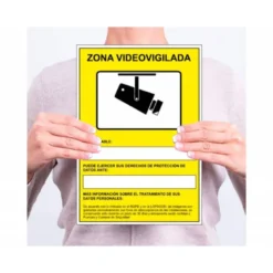 PICTOGRAMA ARCHIVO 2000 CAMARAS DE VIGILANCIA EN GRABACION LAS 24 HORAS PVC COLOR AMARILLO LUMINISCENTE 210X297