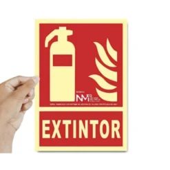 PICTOGRAMA ARCHIVO 2000 EXTINTOR PVC COLOR ROJO LUMINISCENTE 210X300 MM